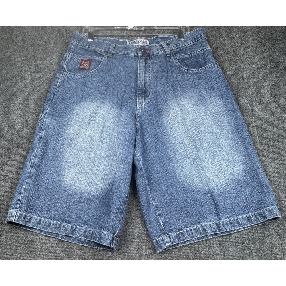 Y2K Brooklyn Xpress Mens Size 34x 12.5" Denim Short Wide Leg Baggy Streetwear